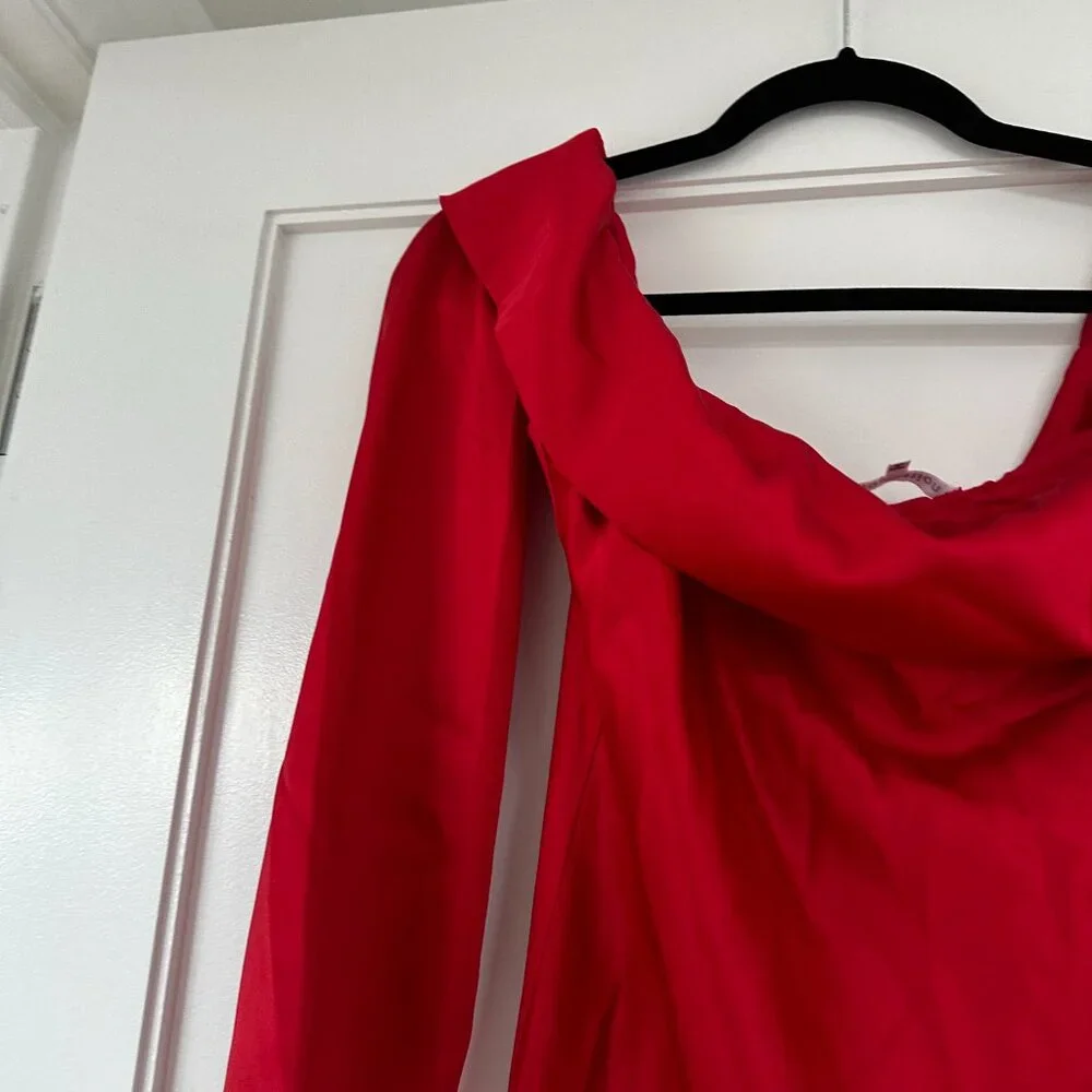 Reformation Red Off-Shoulder Mini Dress - Picture 5 of 9